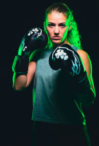 young women with boxing outfit, photo collective studio, studio photo