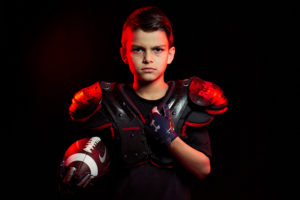 boy in sports outfit, photography studio, studio photography